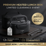 TRAVELISIMO Electric Lunch Box for Adults 100W Heated Lunch Box For Men 1.5L Stainless Steel Portable Food Warmer, 12/24/240V for Travel & Work, Loncheras Electricas Para Calentar almuerzo