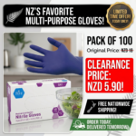 MedPride Powder-Free Nitrile Exam Gloves, Iris Blue, Medium, Box/100